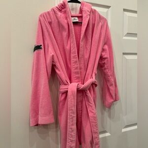 Lacoste Pink Women’s Hooded Bath Robe with Pockets
